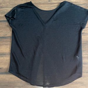 Trouvé sheer pattern black T-shirt size small open back